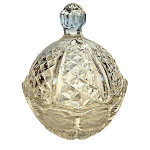 Vintage Anna Hutte Bleikristall German Lead Crystal Candy Dish Etched Frosted Ro